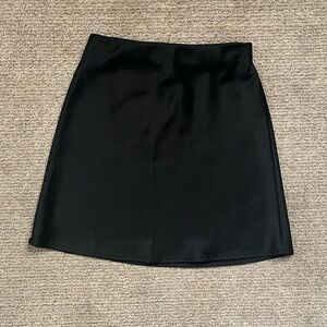 Black Satin Mini Skirt